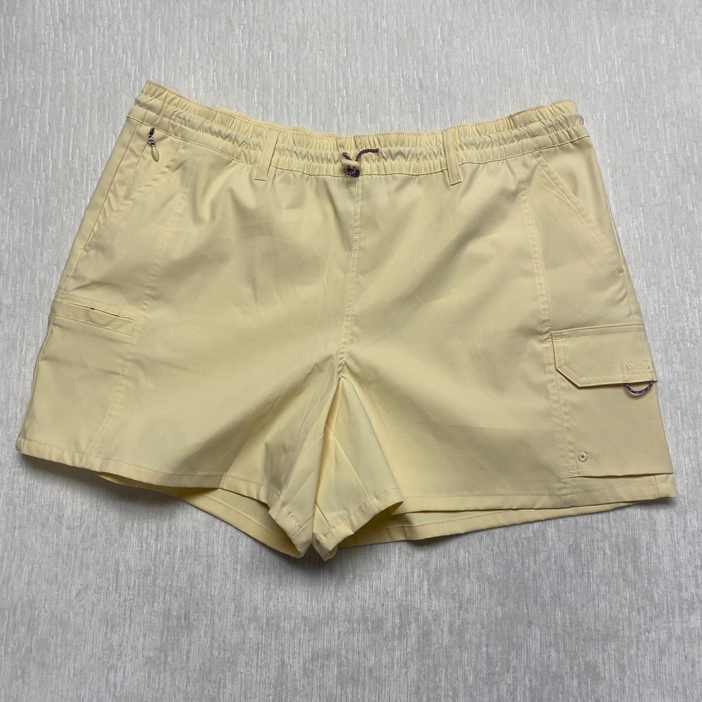 Columbia Omni-Shield Weekend Rays Water Cargo Shorts Women XL/5L Yellow Ripstop